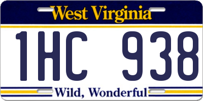 WV license plate 1HC938