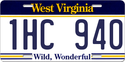 WV license plate 1HC940