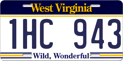 WV license plate 1HC943