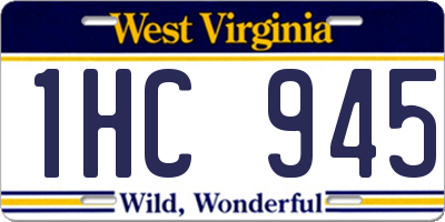 WV license plate 1HC945