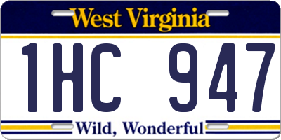 WV license plate 1HC947