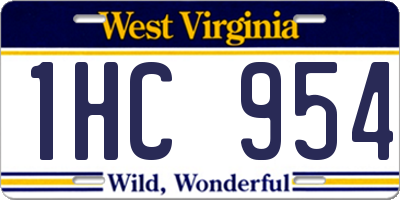 WV license plate 1HC954