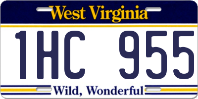 WV license plate 1HC955