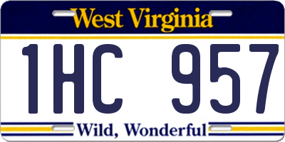 WV license plate 1HC957