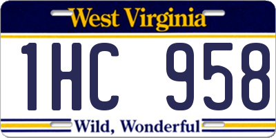 WV license plate 1HC958