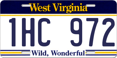 WV license plate 1HC972