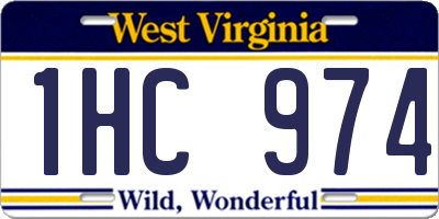 WV license plate 1HC974