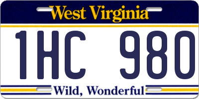 WV license plate 1HC980
