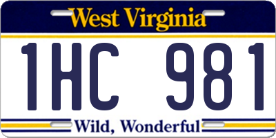WV license plate 1HC981