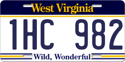 WV license plate 1HC982