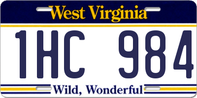 WV license plate 1HC984