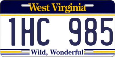 WV license plate 1HC985