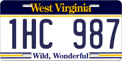 WV license plate 1HC987