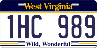 WV license plate 1HC989