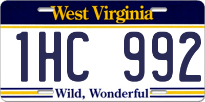 WV license plate 1HC992