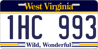 WV license plate 1HC993