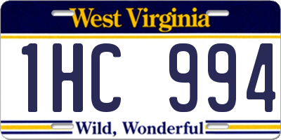WV license plate 1HC994