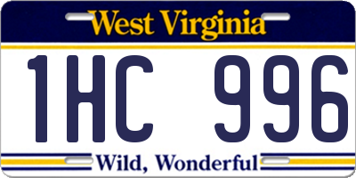 WV license plate 1HC996