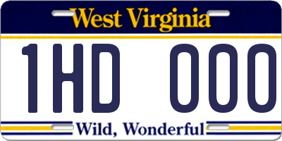 WV license plate 1HD000