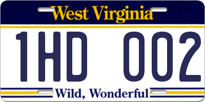 WV license plate 1HD002