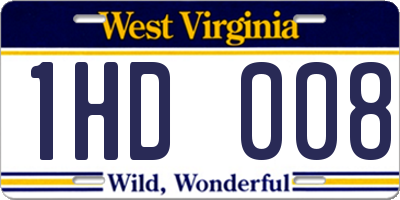WV license plate 1HD008