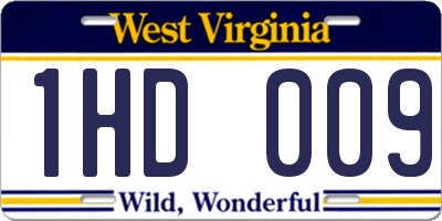 WV license plate 1HD009