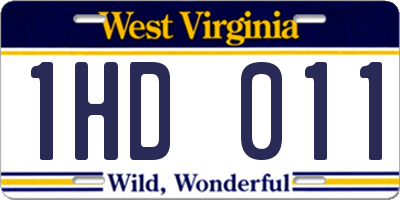 WV license plate 1HD011