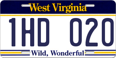 WV license plate 1HD020