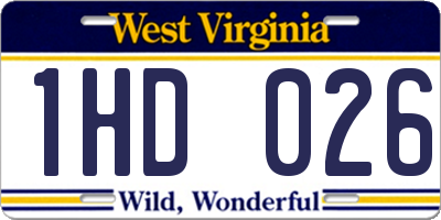 WV license plate 1HD026