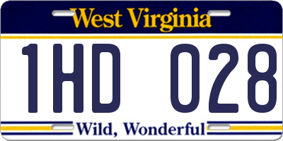 WV license plate 1HD028