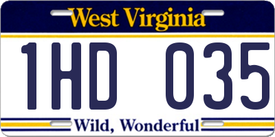 WV license plate 1HD035