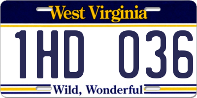WV license plate 1HD036