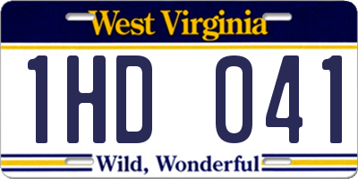 WV license plate 1HD041