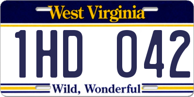 WV license plate 1HD042