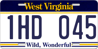 WV license plate 1HD045