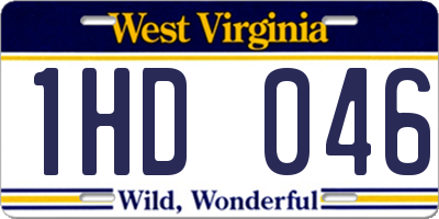 WV license plate 1HD046