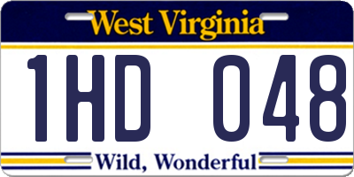 WV license plate 1HD048
