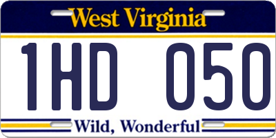 WV license plate 1HD050