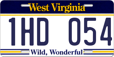 WV license plate 1HD054