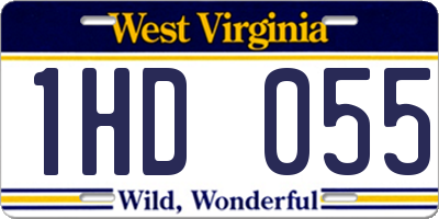 WV license plate 1HD055