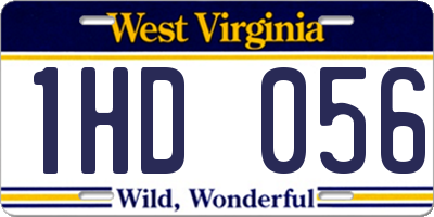 WV license plate 1HD056