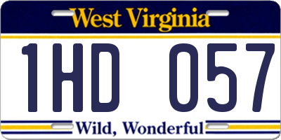 WV license plate 1HD057