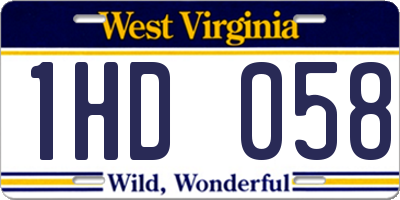 WV license plate 1HD058