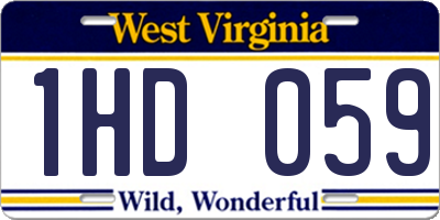 WV license plate 1HD059