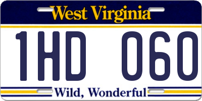 WV license plate 1HD060