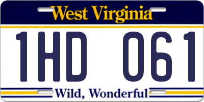 WV license plate 1HD061