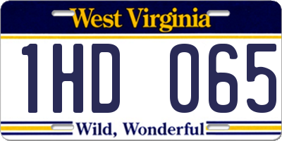WV license plate 1HD065