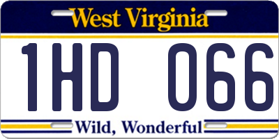WV license plate 1HD066