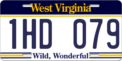 WV license plate 1HD079