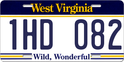 WV license plate 1HD082
